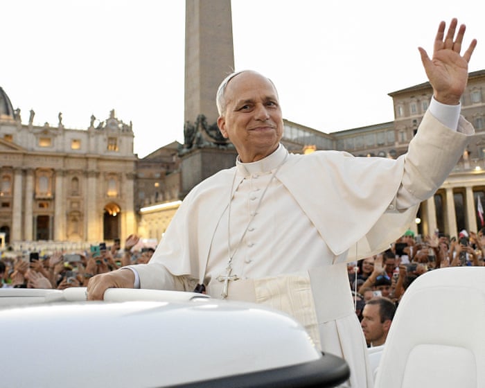 “Pope Leo is playing his cards close to his chest” – his first three months in office.  

(Note: The original phrase “keeping his cards close to his chest” is already natural