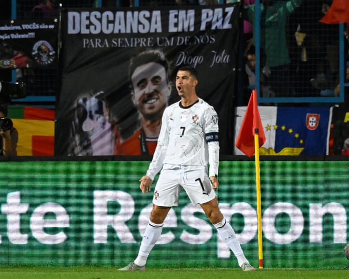 World Cup qualifying roundup: Ronaldo nets brace as Portugal honor Jota with tributes.