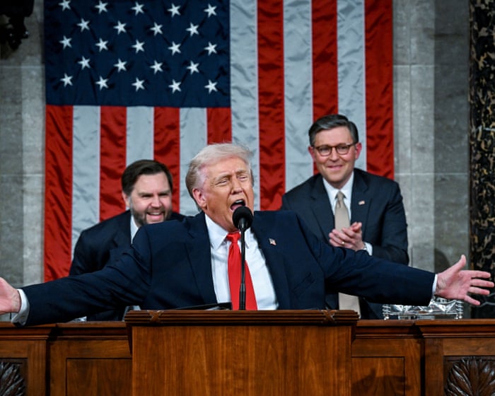 Trump touts achievements and targets familiar adversaries in his lengthiest State of the Union address.