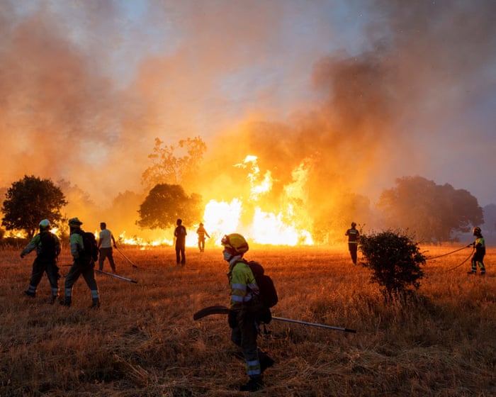 Firefighters are rushing to put out fires across the EU as record-breaking fire weather continues.