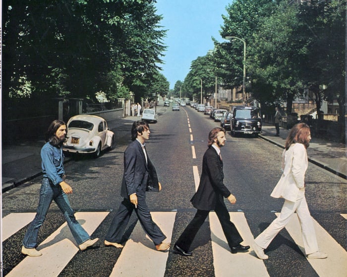 Four men and a zebra crossing: the ordinary yet iconic cover of the Beatles' Abbey Road.