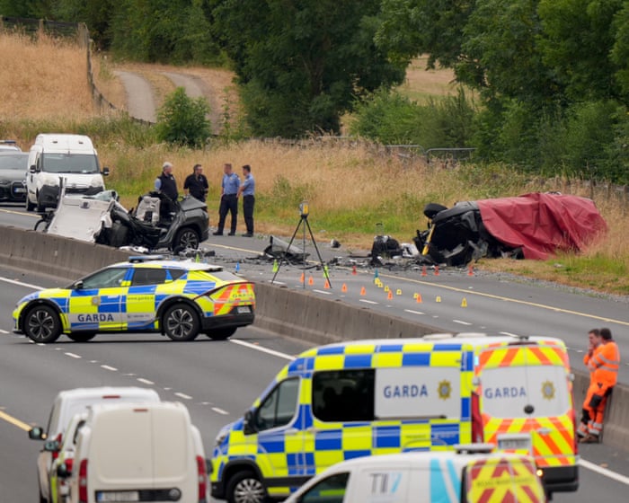 Five teenagers died after a car was driven the wrong way down a motorway in Ireland.
