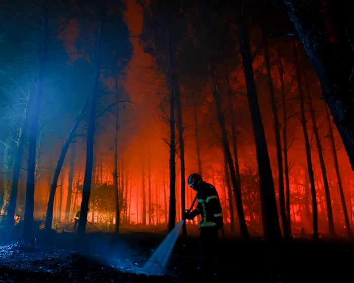 Hundreds have been arrested in France on suspicion of arson, as wildfires continue to spread across Europe.